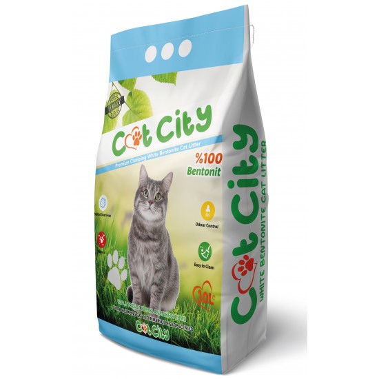 Cat City Doğal Bentonit Topaklanan Kedi Kumu 10 Lt Marsilya Sabunlu